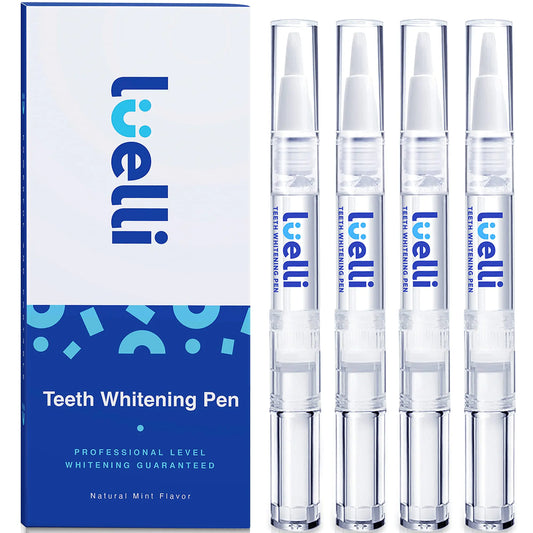 LUELLI Teeth Whitening Pen Most Powerful Whitening Gel for Teeth Whitening 35% Carbamide Peroxide Easy to Use 4 Pcs